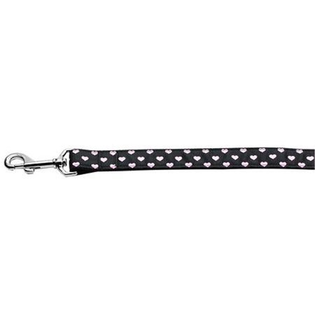 UNCONDITIONAL LOVE Pink and Black Dotty Hearts Dog Leash 6 Foot Leash UN742491